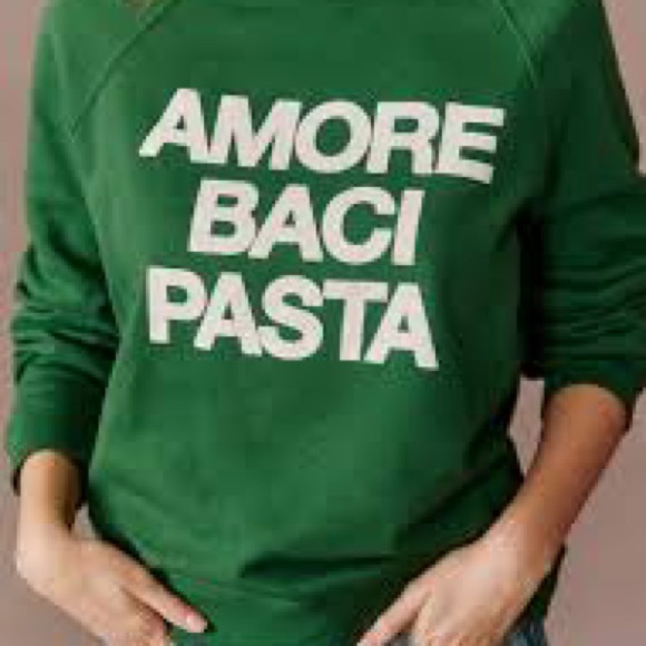Sezane Tops Sezane Amore Baci Pasta Sweatshirt Poshmark
